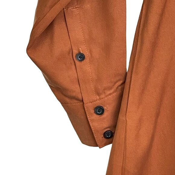 Thakoon Tie Front Open Back Long Sleeve Midi Dress Brown NWT Sz 2 - Picture 4 of 7